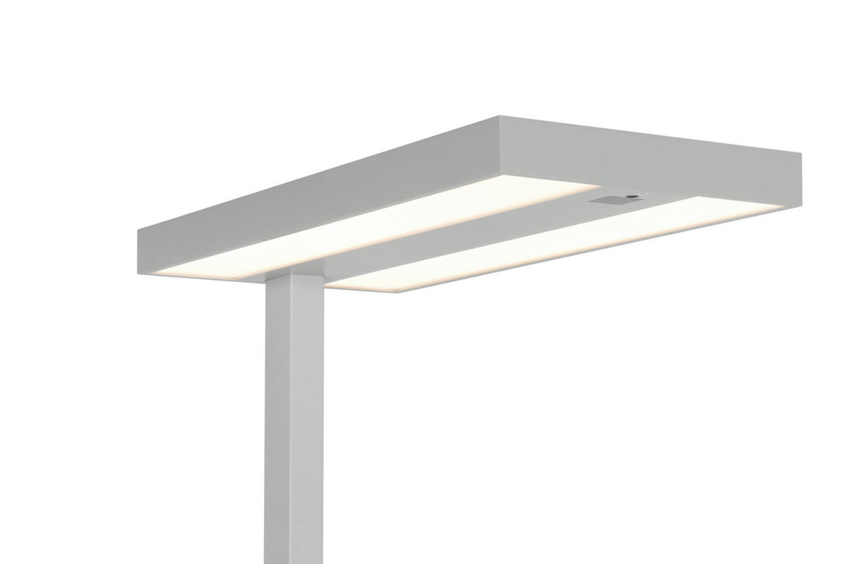 LED-OFFICE STEHLEUCHTE  61/195/28 cm   - Klar/Silberfarben, KONVENTIONELL, Kunststoff/Metall (61/195/28cm) - Novel