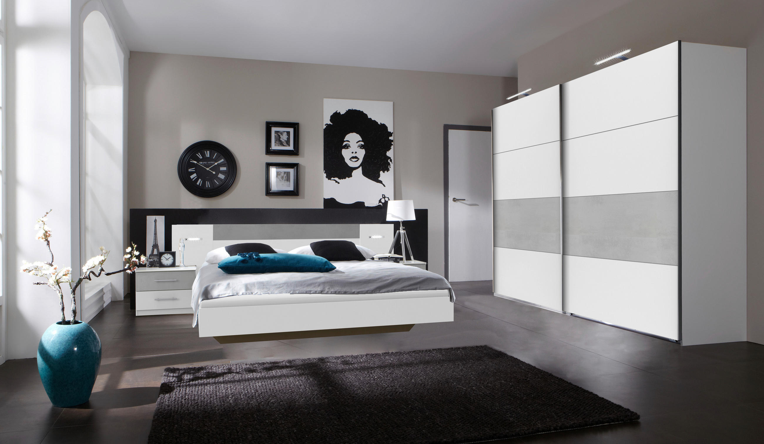 schlafzimmer weiß, hellgrau