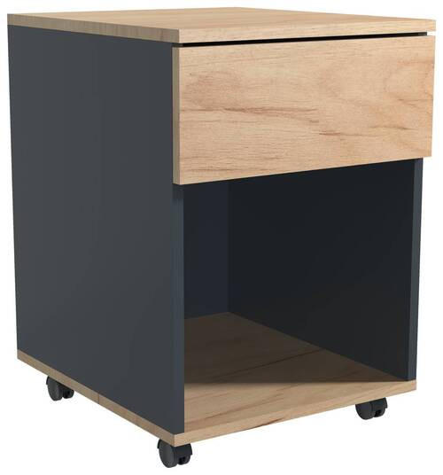 ROLLCONTAINER Anthrazit, Honigeiche - Honigeiche/Anthrazit, MODERN, Holzwerkstoff/Kunststoff (39/55/45cm) - MID.YOU