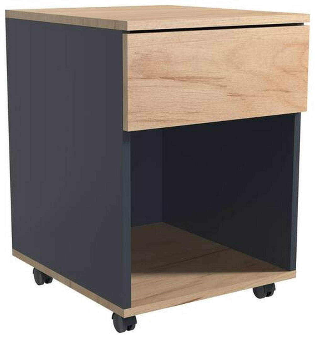 ROLLCONTAINER Honigeiche, Anthrazit  - Honigeiche/Anthrazit, MODERN, Holzwerkstoff/Kunststoff (39/55/45cm) - MID.YOU