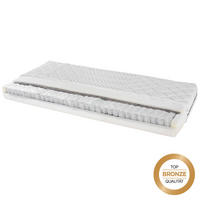 TASCHENFEDERKERNMATRATZE 90/200 cm, Höhe ca.: 19 cm, H2 = mittel, 7-Zonen - Weiß, Textil (90/200cm) - Primatex