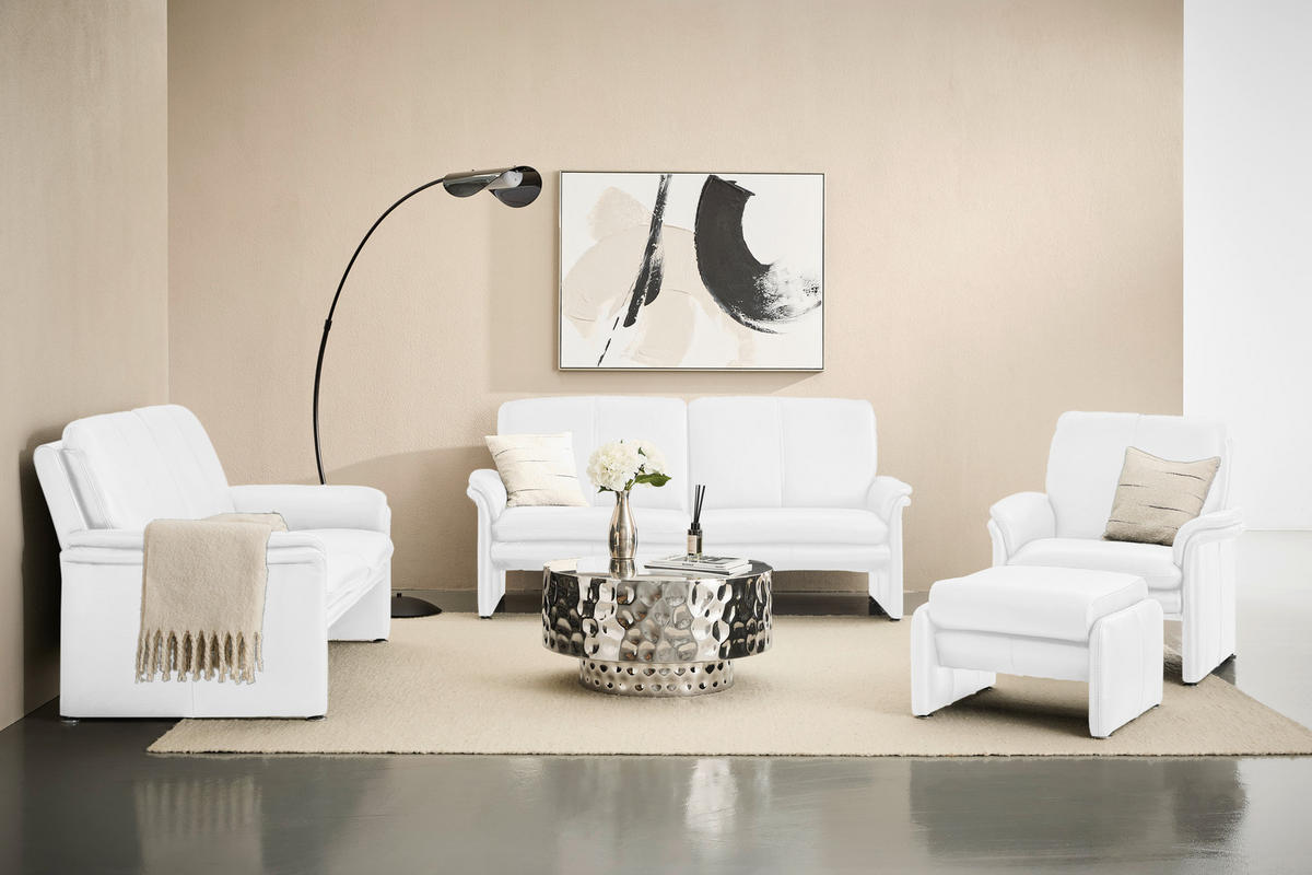 SESSEL in Echtleder Weiß  - Chromfarben/Weiß, KONVENTIONELL, Leder/Metall (98/90/86cm) - Celina Home