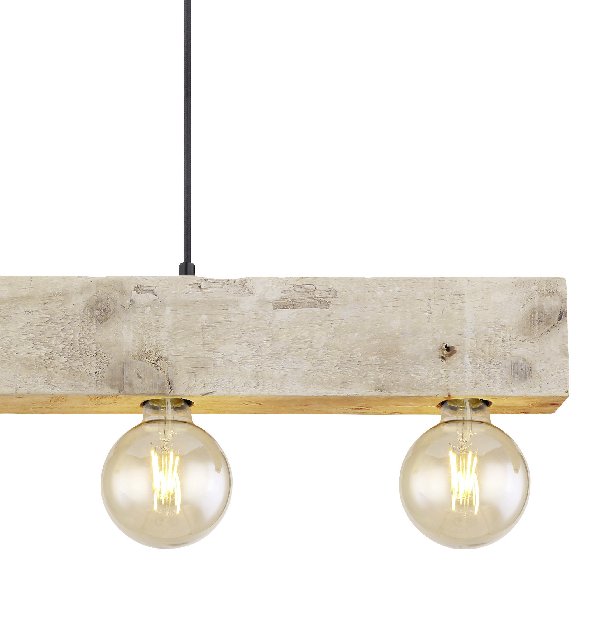 HÄNGELEUCHTE Adalie 80/6/120 cm   - Dunkelbraun/Schwarz, Natur, Holz/Textil (80/6/120cm) - Globo