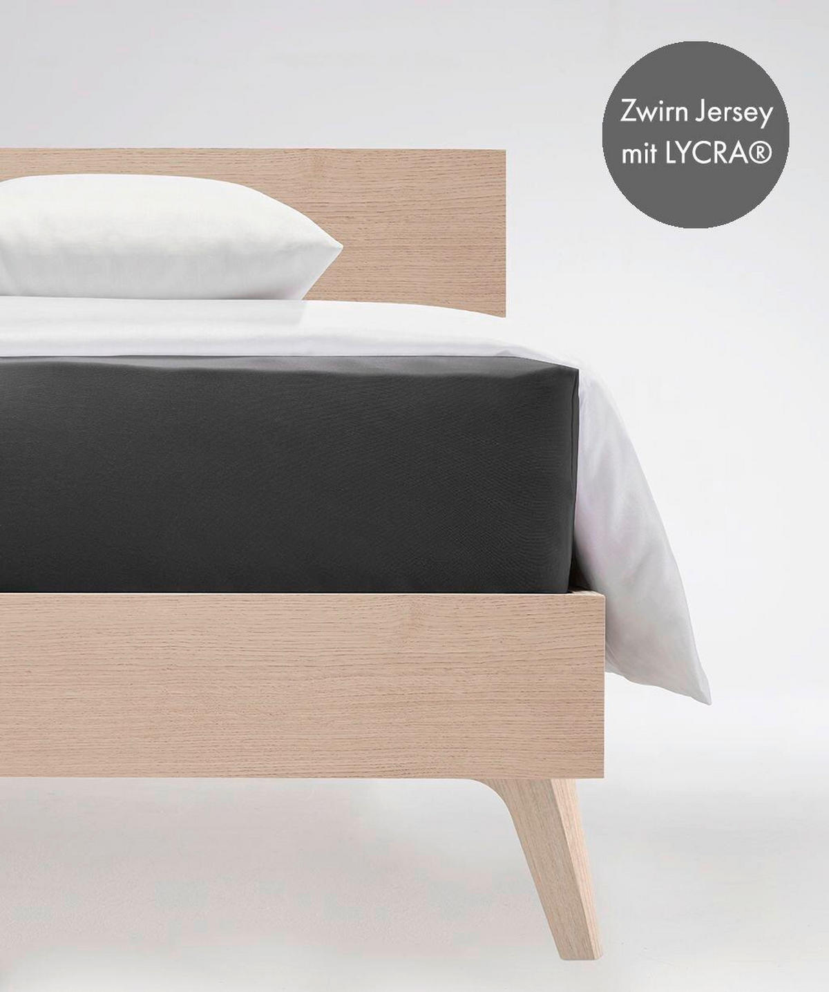 BOXSPRING-FIXLEINTUCH - Anthrazit, Basics, Textil (140-160/200-210cm) - Fleuresse