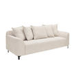 3-SITZER-SOFA  in Chenille Elfenbein  - Elfenbein/Schwarz, KONVENTIONELL, Textil/Metall (228/84/99cm) - Carryhome