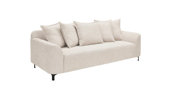 3-SITZER-SOFA  in Chenille Elfenbein  - Elfenbein/Schwarz, KONVENTIONELL, Textil/Metall (228/84/99cm) - Carryhome