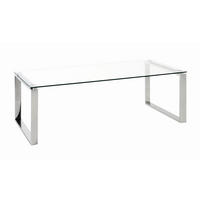 COUCHTISCH Sicherheitsglas 120/60/40 cm rechteckig Edelstahlfarben  - Edelstahlfarben, Design, Glas/Metall (120/60/40cm)