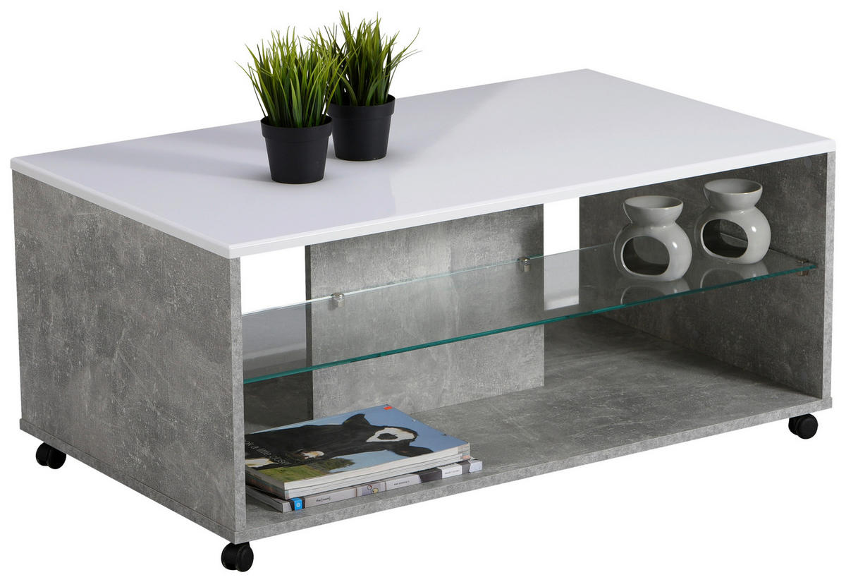 DOHÁNYZÓASZTAL - szürke, Basics, faalapú anyag (101/60/45cm) - Carryhome