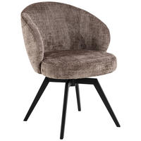 ARMLEHNSTUHL  in Stahl Struktur  - Schwarz/Braun, Design, Textil/Metall (58,5/80/60cm) - MID.YOU