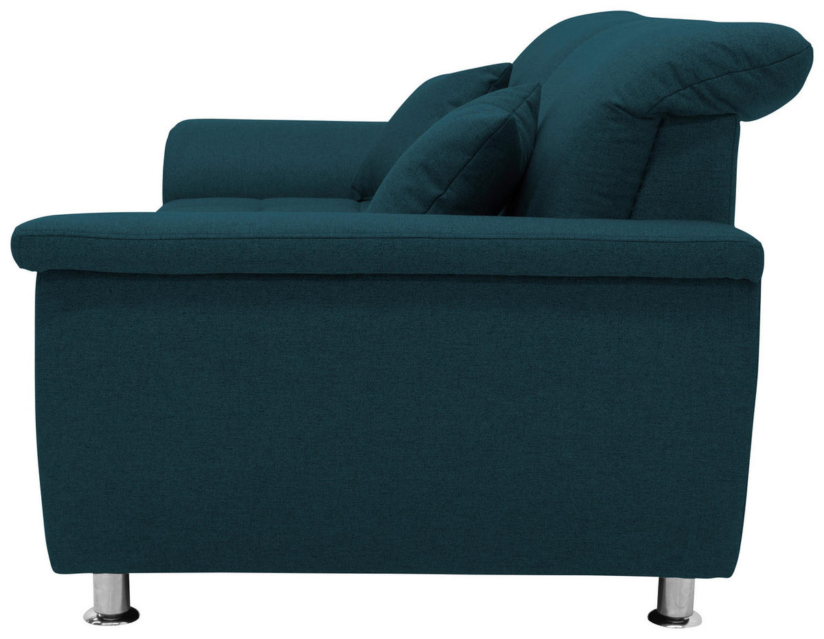 2-SITZER-SOFA in Webstoff Dunkelblau  - Chromfarben/Dunkelblau, KONVENTIONELL, Textil/Metall (190/81/105cm) - MID.YOU