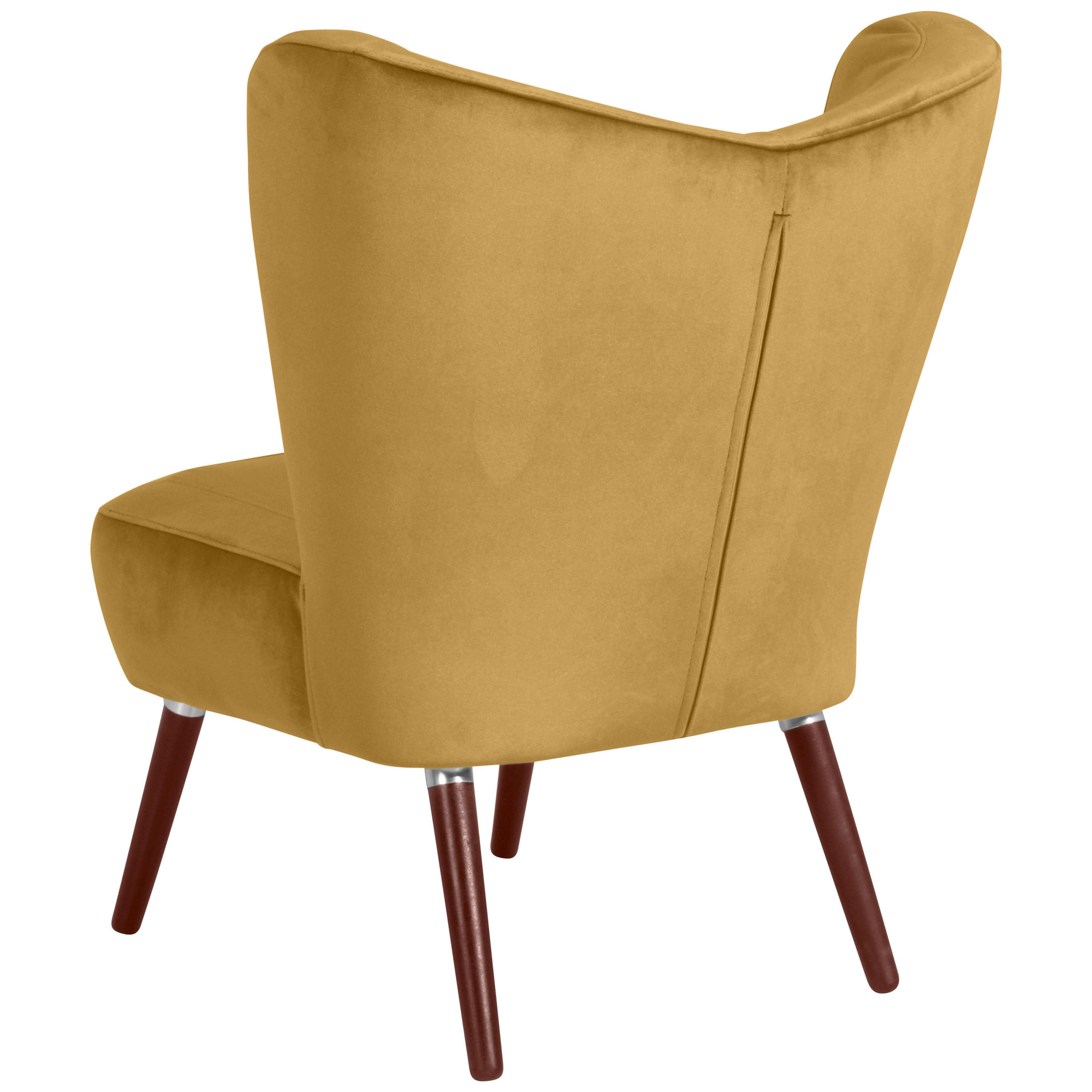 SESSEL Samt, Velours Gelb    - Gelb/Nussbaumfarben, Design, Holz/Holzwerkstoff (70/86/69cm) - Max Winzer