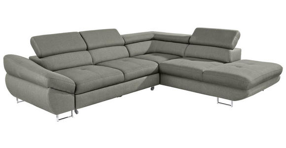 ECKSOFA  in Webstoff Grau  280/235 cm  - Grau, Design, Textil/Metall (280/235cm) - Hom`in