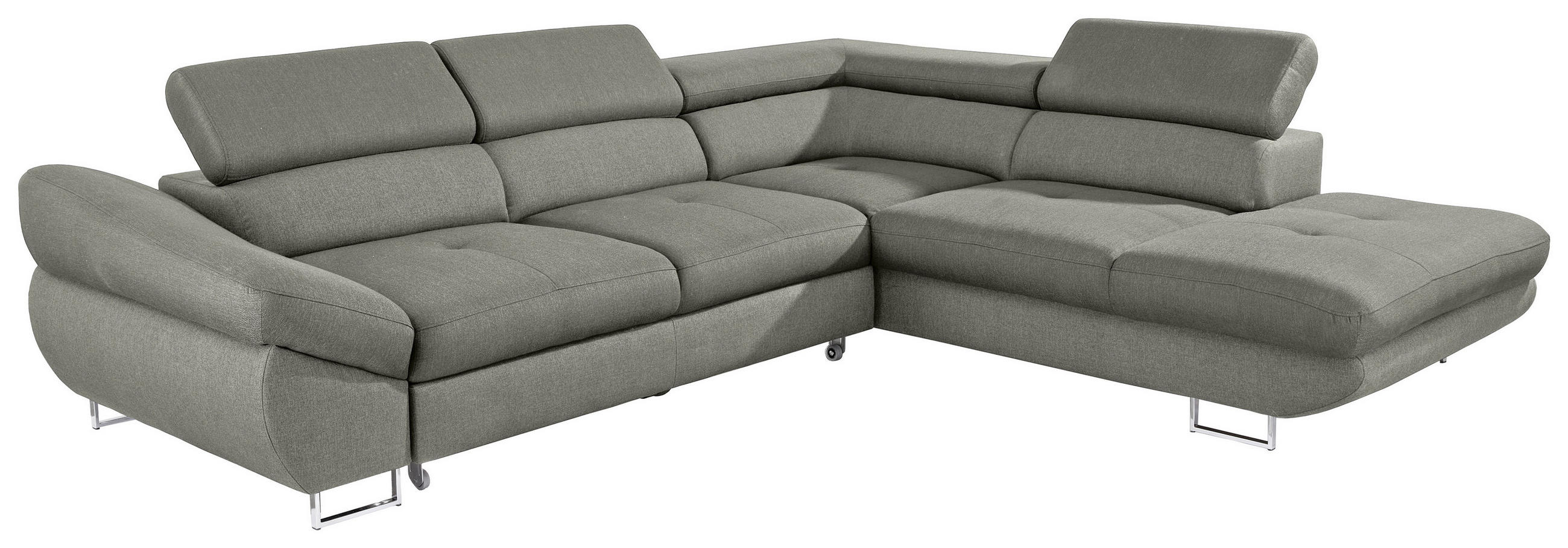 ECKSOFA Grau Webstoff  - Grau, Design, Textil/Metall (280/235cm) - Hom`in