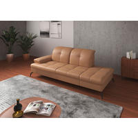 RÉCAMIERE in Vliesstoff Kombination Echtleder/Stoff Cappuccino  - Schwarz/Cappuccino, Konventionell, Leder/Textil (231/90/122cm) - Sit & More