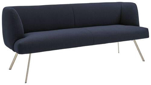 SITZBANK 200/87/64 cm Edelstahlfarben, Dunkelblau  - Edelstahlfarben/Dunkelblau, Design, Textil/Metall (200/87/64cm) - Venjakob