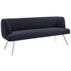SITZBANK 200/87/64 cm Edelstahlfarben, Dunkelblau  - Edelstahlfarben/Dunkelblau, Design, Textil/Metall (200/87/64cm) - Venjakob