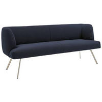 SITZBANK 200/87/64 cm Edelstahlfarben, Dunkelblau  - Edelstahlfarben/Dunkelblau, Design, Textil/Metall (200/87/64cm) - Venjakob
