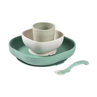 ESSSET  - Salbeigrün/Weiß, Basics, Kunststoff (18/18/4cm) - Beaba