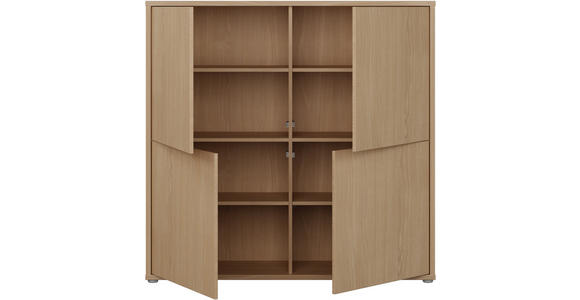 HIGHBOARD  124,5/121,5/34,9 cm  - Eichefarben/Grau, MODERN, Holzwerkstoff/Kunststoff (124,5/121,5/34,9cm) - Carryhome