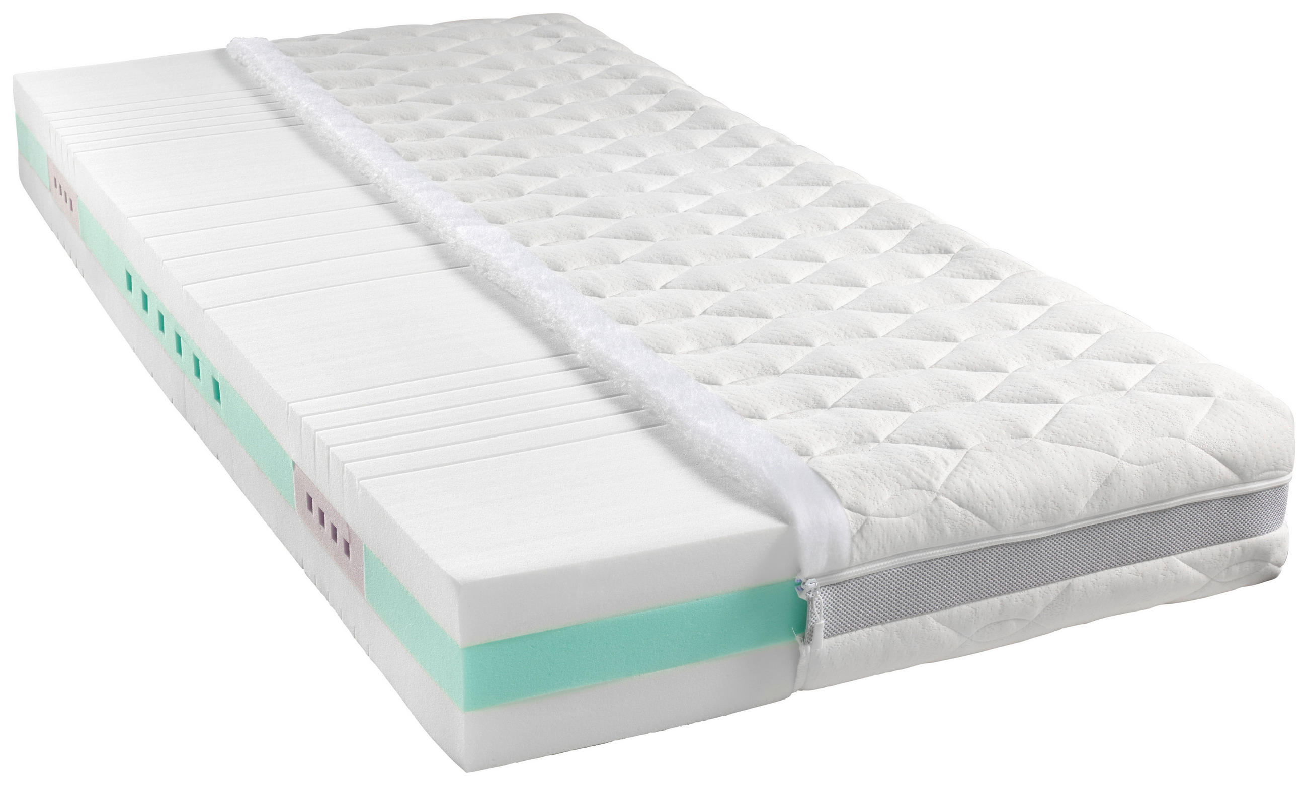 KALTSCHAUMMATRATZE 90/200 cm Höhe ca. 21 cm  - Weiß, KONVENTIONELL, Textil (90/200cm) - Sleeptex