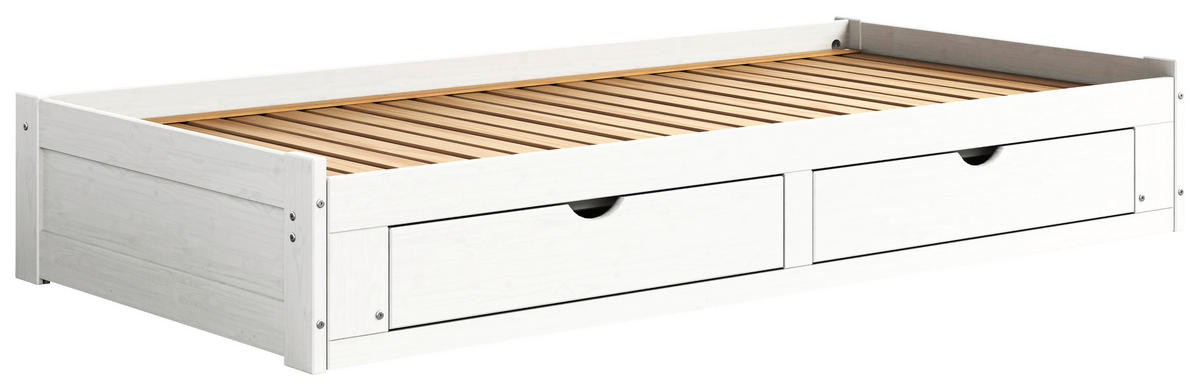 AUSZIEHBETT 206/100 cm  in Weiß  - Naturfarben/Weiß, MODERN, Holz/Holzwerkstoff (206/100cm) - MID.YOU