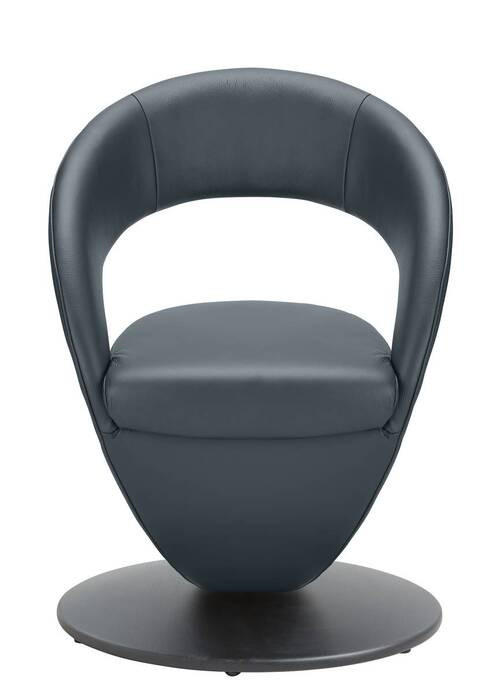 STUHL  in Stahl Mikrofaser Metall, Textil  - Blaugrau/Schwarz, Design, Textil/Metall (62/86/61cm) - Moderano