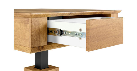 COUCHTISCH in Metall, Holzwerkstoff 70/70/46,5-66 cm  - Eichefarben/Schwarz, Design, Holzwerkstoff/Metall (70/70/46,5-66cm) - Carryhome