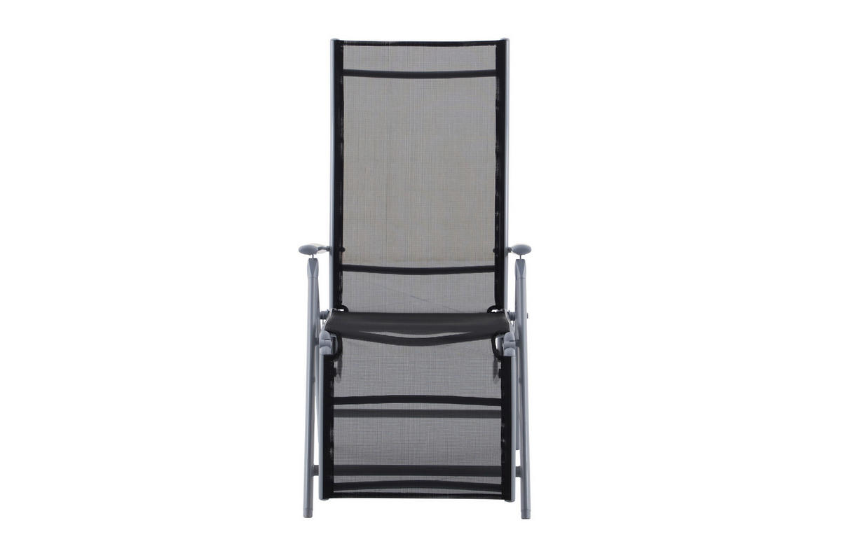 GARTENSESSEL Aluminium Grau, Schwarz  - Schwarz/Grau, MODERN, Kunststoff/Metall (56/112/81cm) - Gardenson
