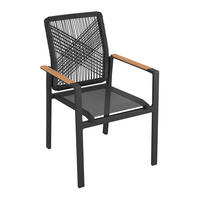 STAPELSESSEL in Holz, Metall, Kunststoff, Textil Dunkelgrau, Teakfarben  - Dunkelgrau/Teakfarben, ROMANTIK / LANDHAUS, Holz/Kunststoff (57/90/62cm) - Ambia Garden
