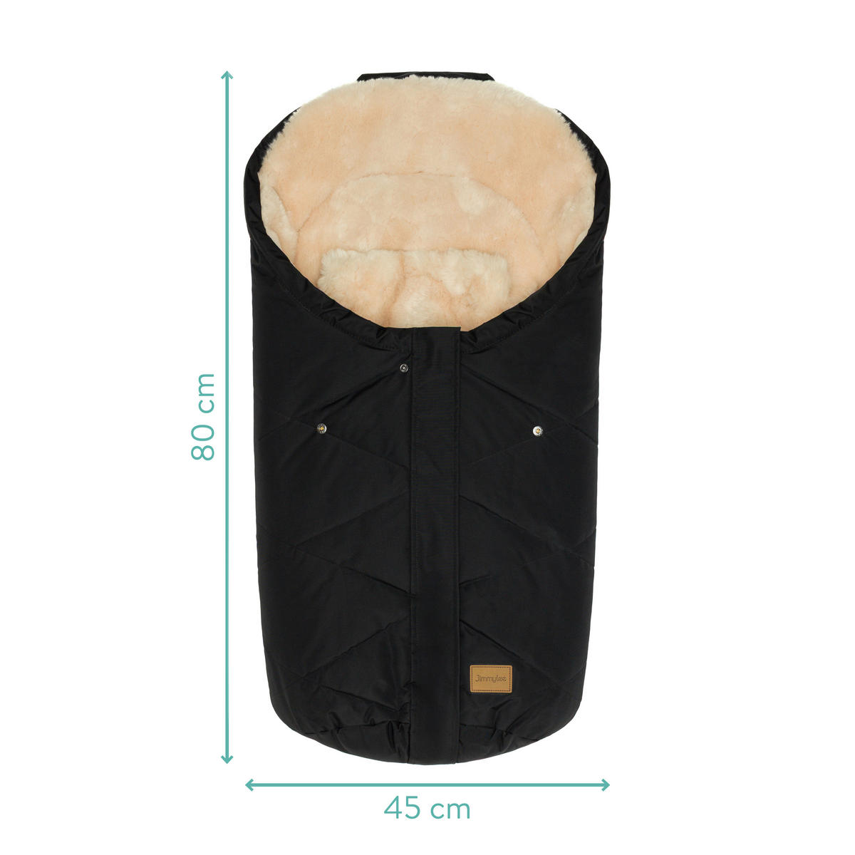 BABYSCHALEN-FUSSSACK  Vegan  - Schwarz, Trend, Kunststoff/Textil (45/80cm) - Jimmylee