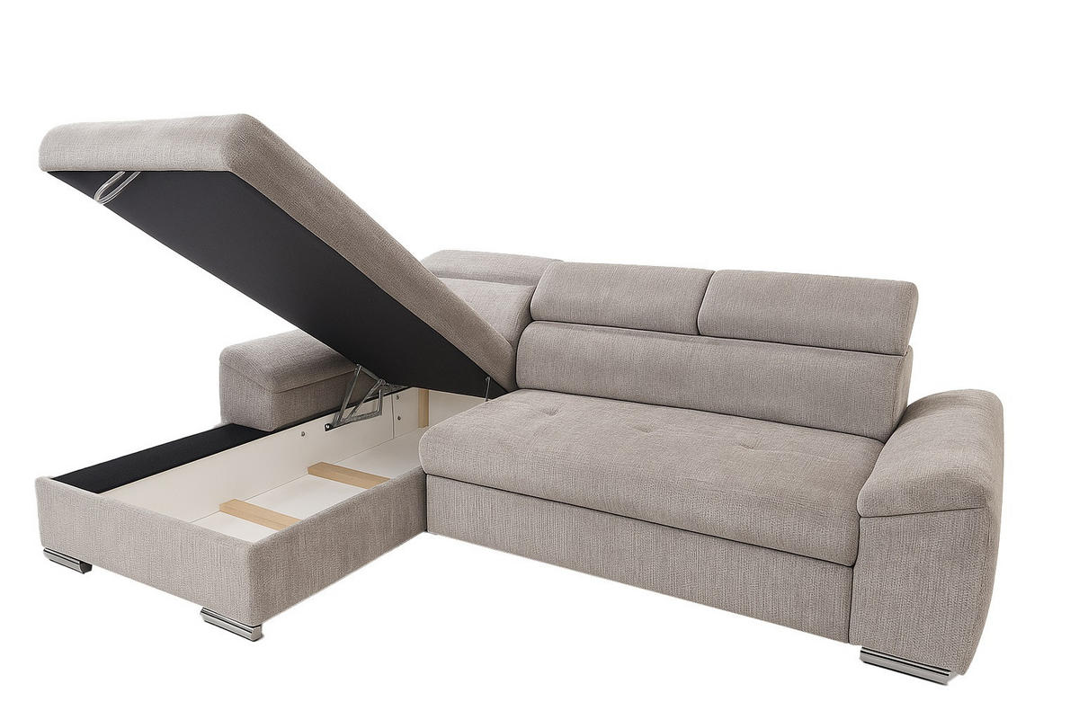 SAROKKANAPÉ textil szürke  - szürke, Basics, textil (185/81-98/275cm) - Carryhome