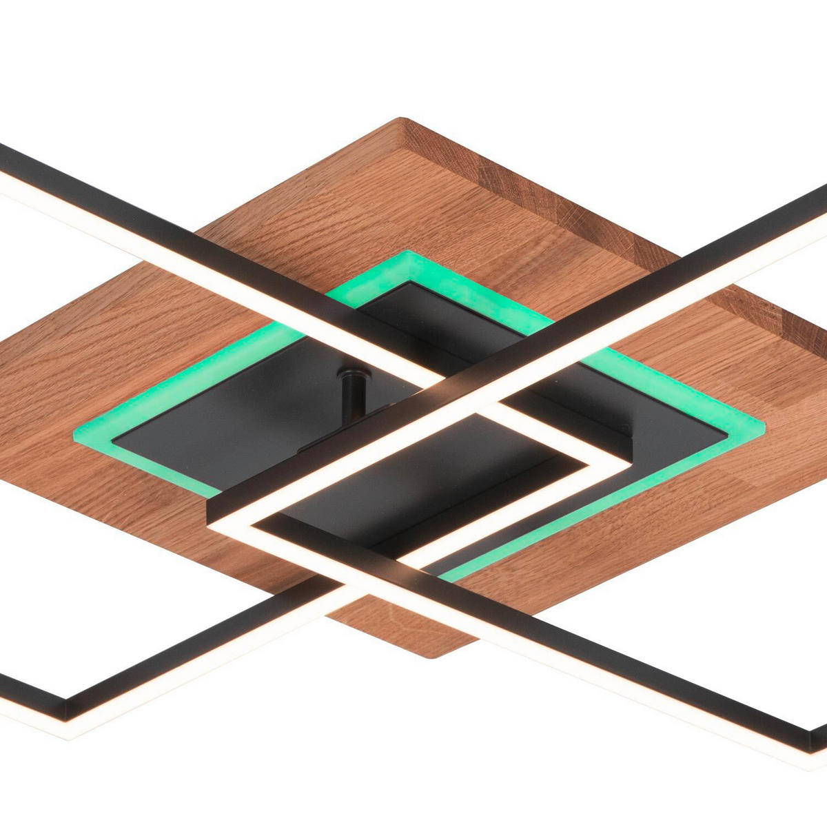 DECKENLEUCHTE Panama 61/61/8 cm   - Schwarz, Design, Holz/Metall (61/61/8cm)