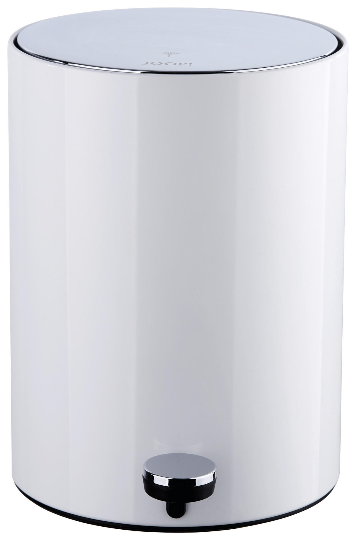 KOŠ S NÁŠLAPNÝM PEDÁLEM,  - bílá/barvy chromu, Basics, kov/plast (23,5/32cm) - Joop!