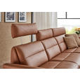 ECKSOFA in Echtleder Haselnussfarben  - Schwarz/Haselnussfarben, Design, Leder/Metall (300/157cm) - Dieter Knoll