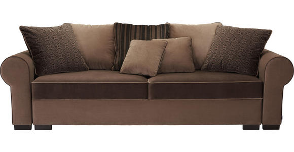 BIGSOFA in Textil Braun - Braun, ROMANTIK / LANDHAUS, Kunststoff/Textil (256/74-90/106cm) - Hom`in