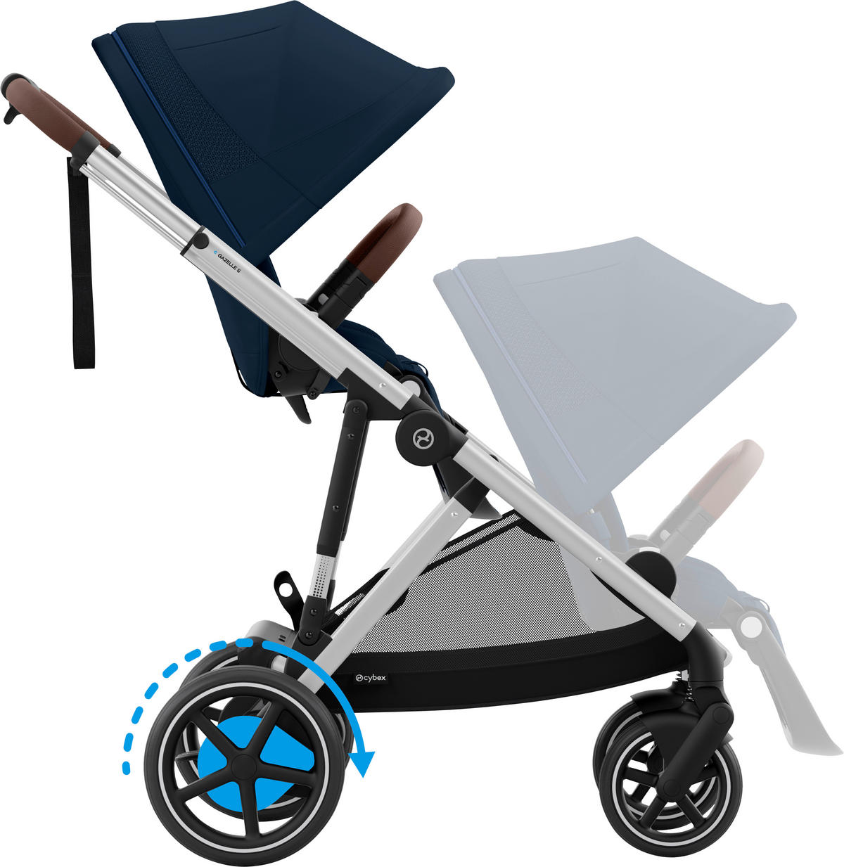 KINDERWAGEN  EGAZELLE S  Ocean Blue  - Silberfarben, Basics, Kunststoff/Metall (94.5/66/100cm) - cybex GOLD