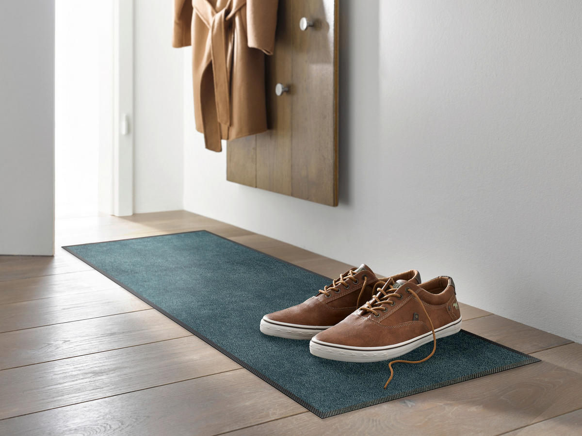 LÄUFER 35/75 cm Denim Blue Blau  - Blau, Design, Kunststoff/Textil (35/75cm) - wash+dry