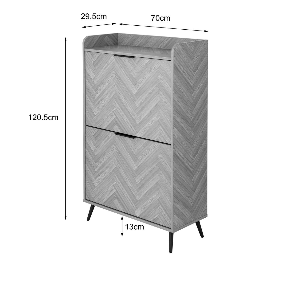 SCHUHKIPPER  in 70/120/30 cm  - Ahornfarben/Schwarz, Design, Holzwerkstoff/Metall (70/120/30cm) - MID.YOU