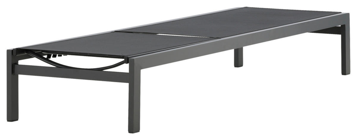 SONNENLIEGE 60/30/195 cm  - Schwarz, KONVENTIONELL, Metall (60/30/195cm) - Gardenson