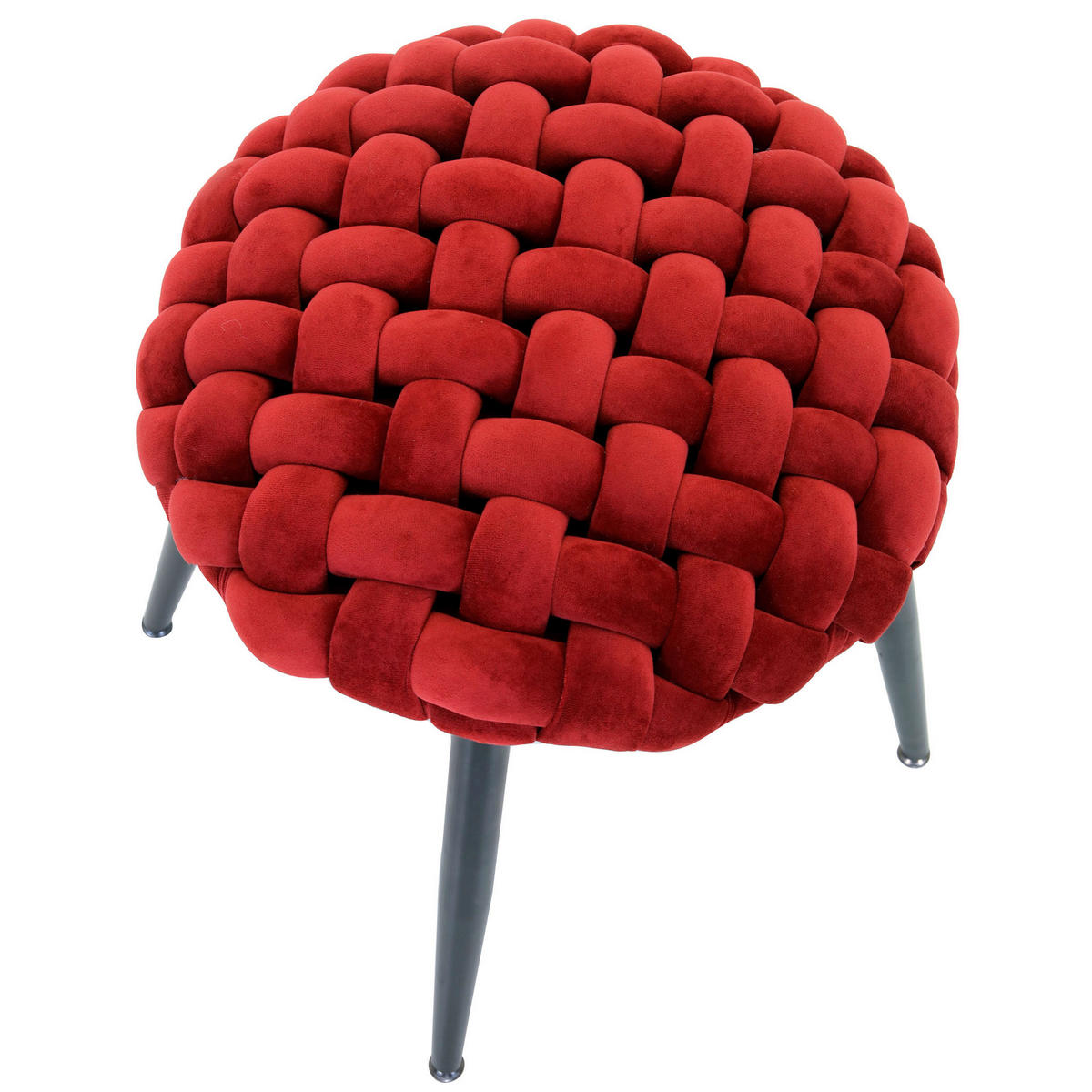 HOCKER Flachgewebe Rot, Schwarz  - Rot/Schwarz, Design, Textil/Metall (53/49/53cm) - Landscape
