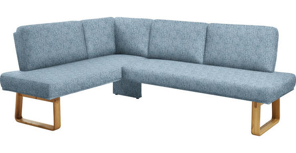 ECKBANK 174/280 cm in Eichefarben, Hellblau - Eichefarben/Hellblau, Design, Holz/Textil (174/280cm) - Dieter Knoll
