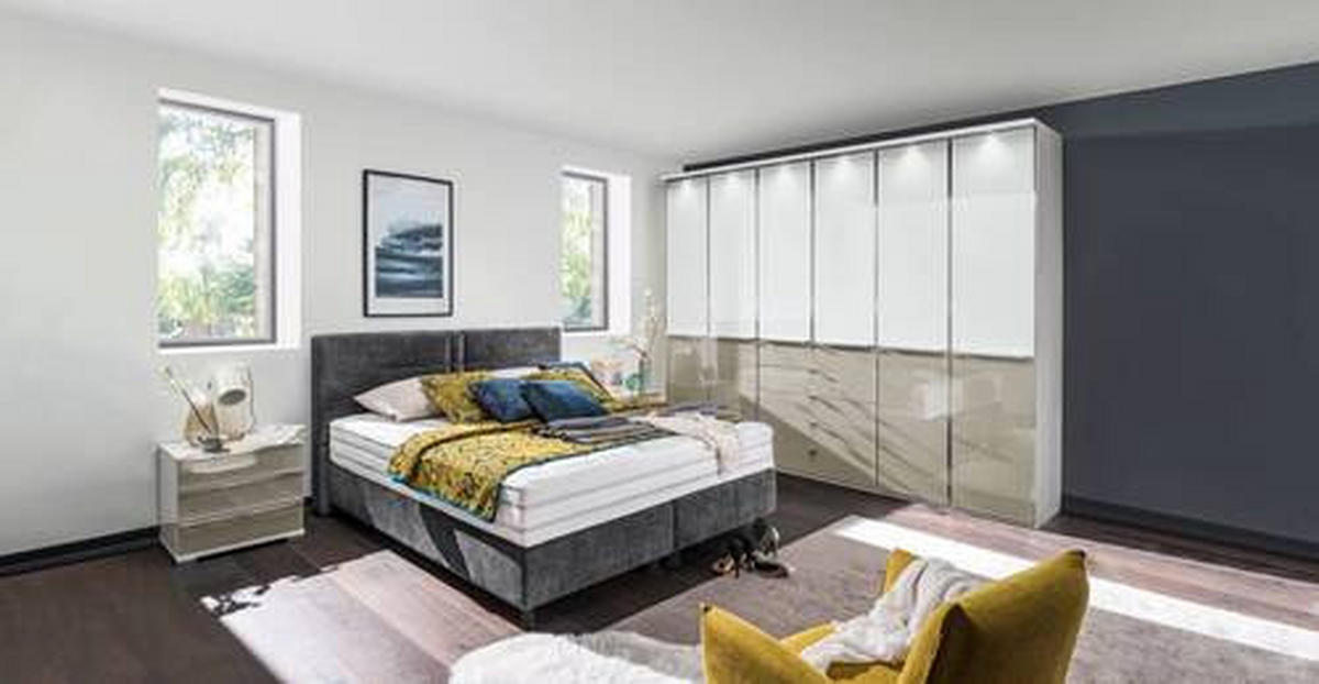 BOXSPRINGBETT 180/200 cm  in Anthrazit  - Anthrazit/Alufarben, Design, Kunststoff/Textil (180/200cm) - Beldomo - Sleep