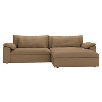 ECKSOFA  Chenille Rostfarben  - Rostfarben/Schwarz, Modern, Kunststoff/Textil (306/198cm) - Carryhome