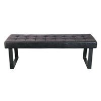 SITZBANK 140/49/48 cm Webstoff Schwarz  - Schwarz, MODERN, Textil/Metall (140/49/48cm) - MID.YOU
