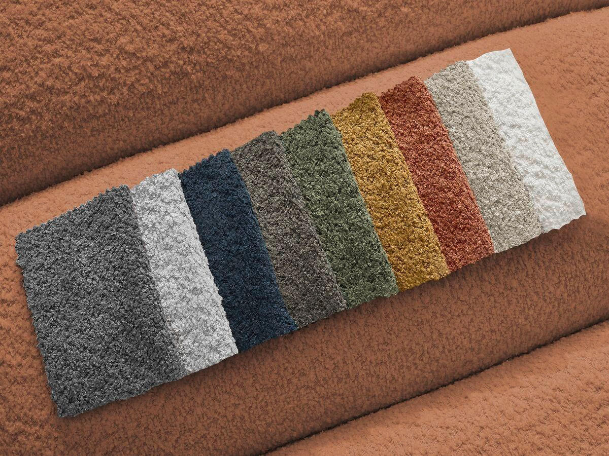 ECKSOFA  ANNECY Orange Bouclé  - Schwarz/Orange, MODERN, Kunststoff/Textil (262/170cm)