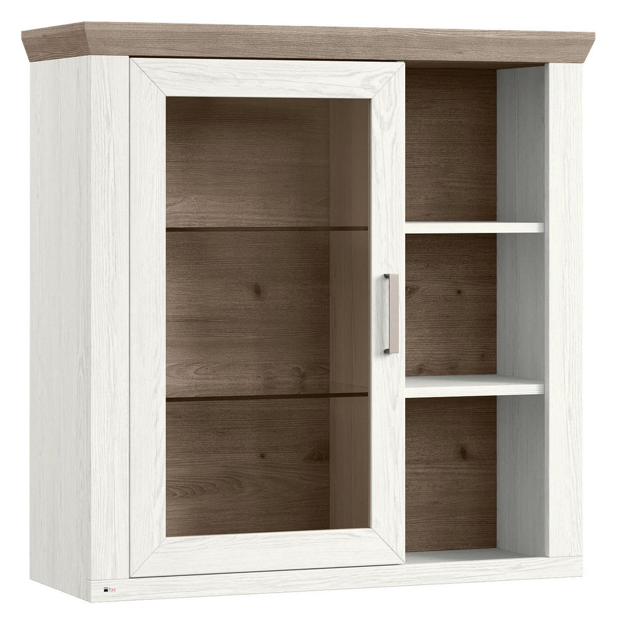 HÄNGEELEMENT Weiß, Eichefarben  - Eichefarben/Weiß, Design, Glas/Holzwerkstoff (104,5/106,2/42,2cm) - SetOne by Musterring