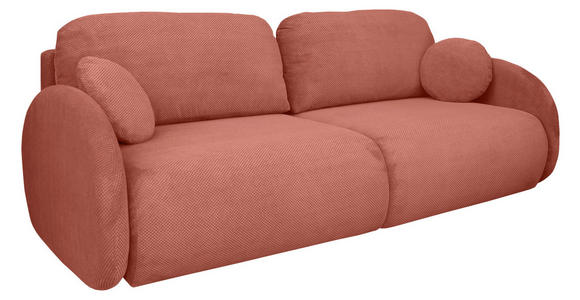 SCHLAFSOFA  mit Liegefunktion, Schlafen auf Sitzhöhe, Rücken echt Chenille Altrosa  - Schwarz/Altrosa, KONVENTIONELL, Kunststoff/Textil (222/90/100cm) - Carryhome