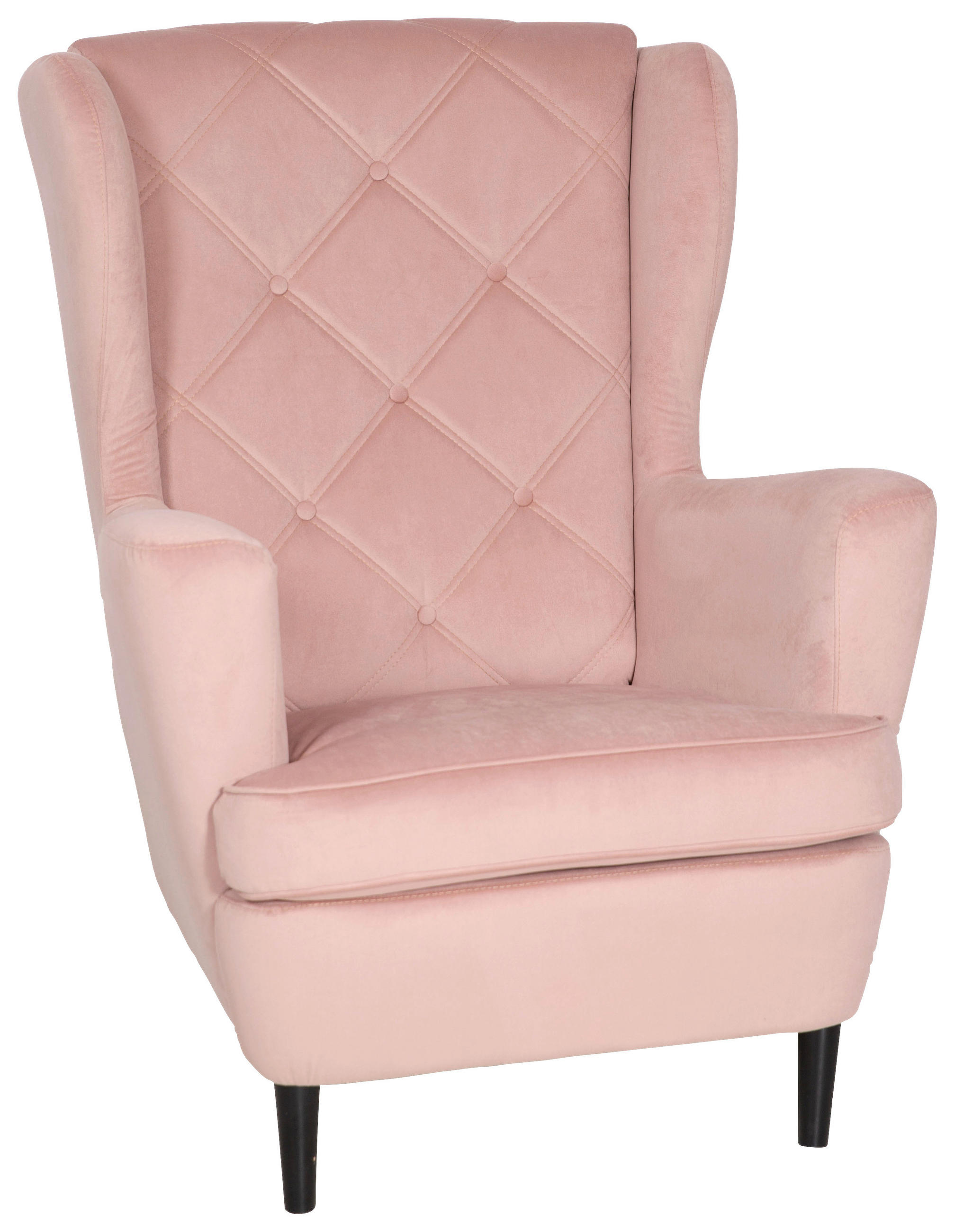 FÜLES FOTEL - rózsaszín, Basics, faalapú anyag/karton (78/102/98cm) - Carryhome