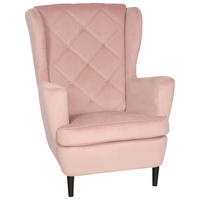 FÜLES FOTEL - rózsaszín, Basics, faalapú anyag/karton (78/102/98cm) - Carryhome