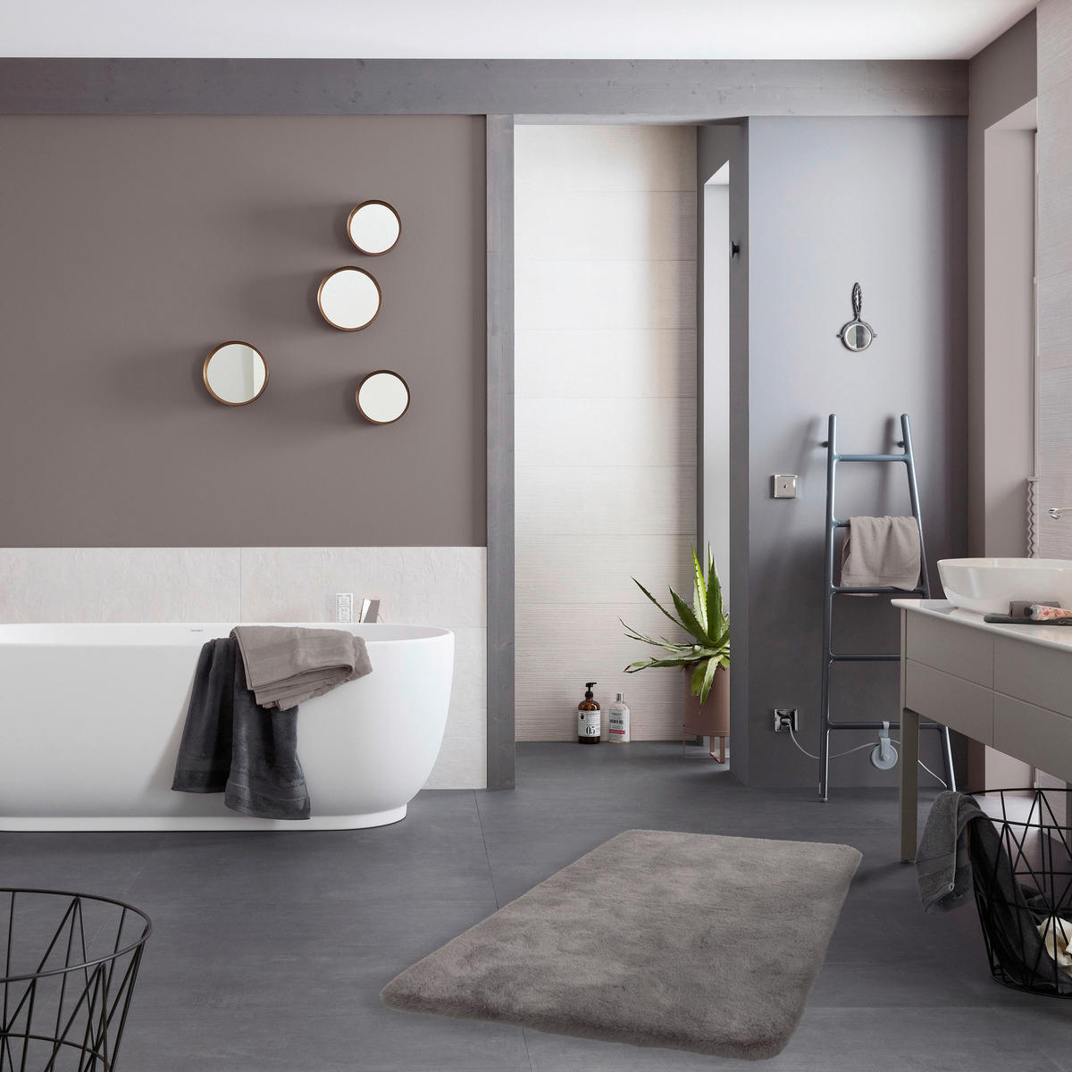 BADTEPPICH Bali Grau 67/110 cm  - Grau, Basics, Textil (67/110cm) - Schöner Wohnen